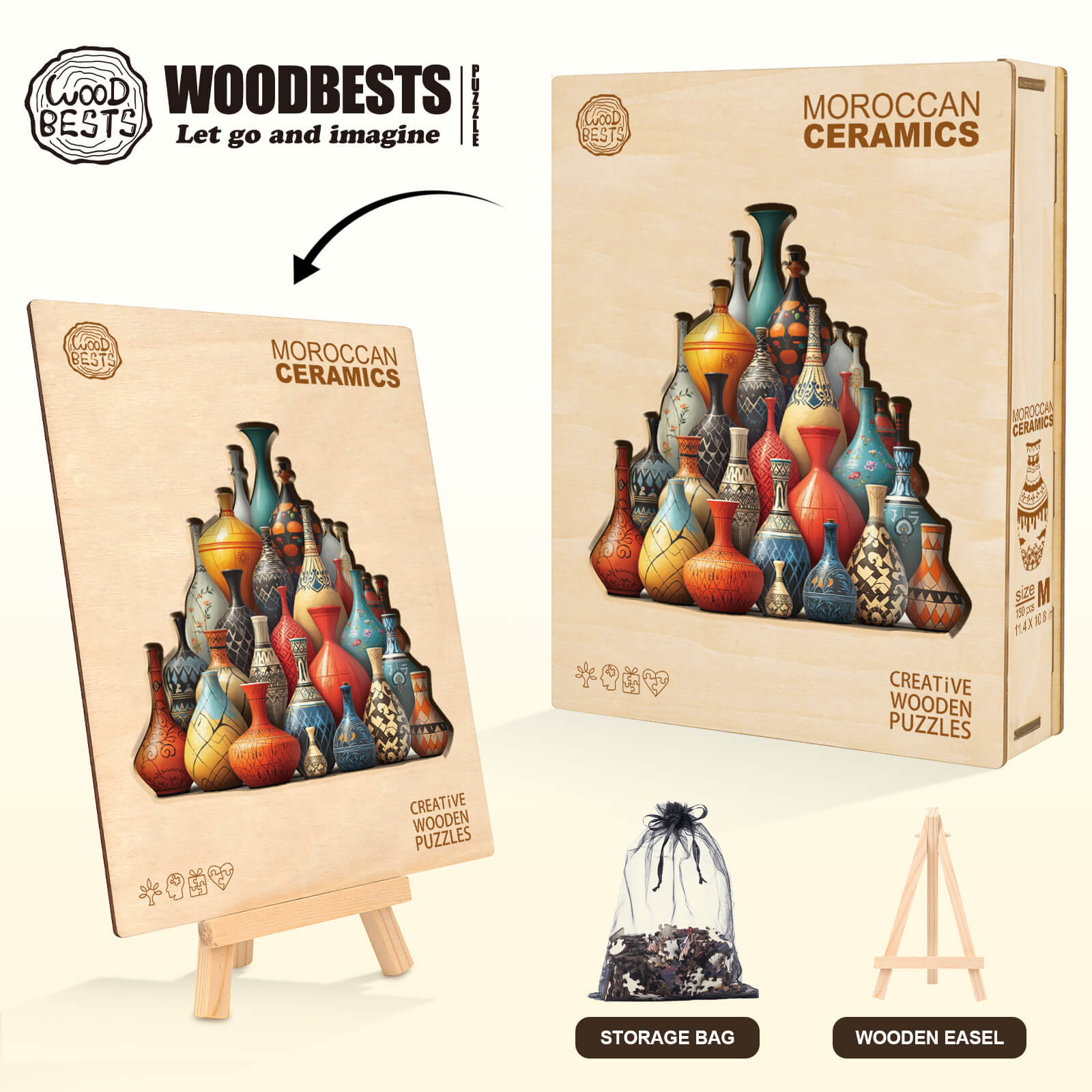 Moroccan ceramics Wooden Jigsaw Puzzle