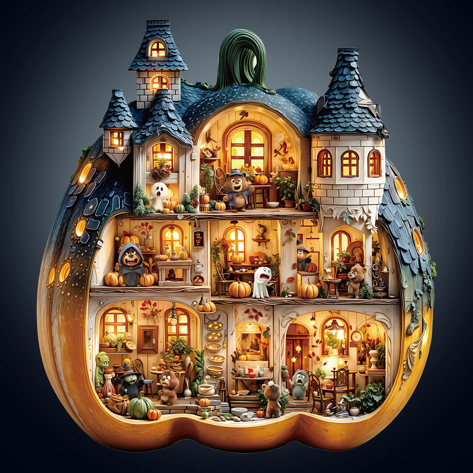 Bear's House - Pumpkin Wooden Jigsaw Puzzle