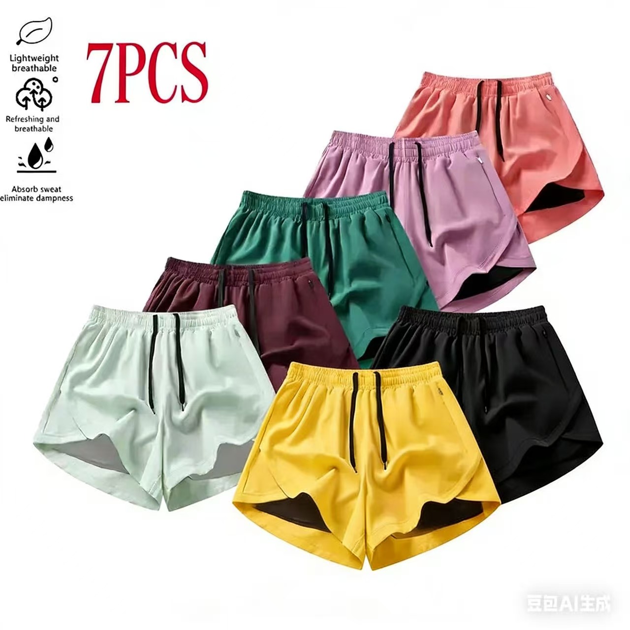 🌞 Women's Quick-Dry Summer Drawstring Shorts – 5-Pack