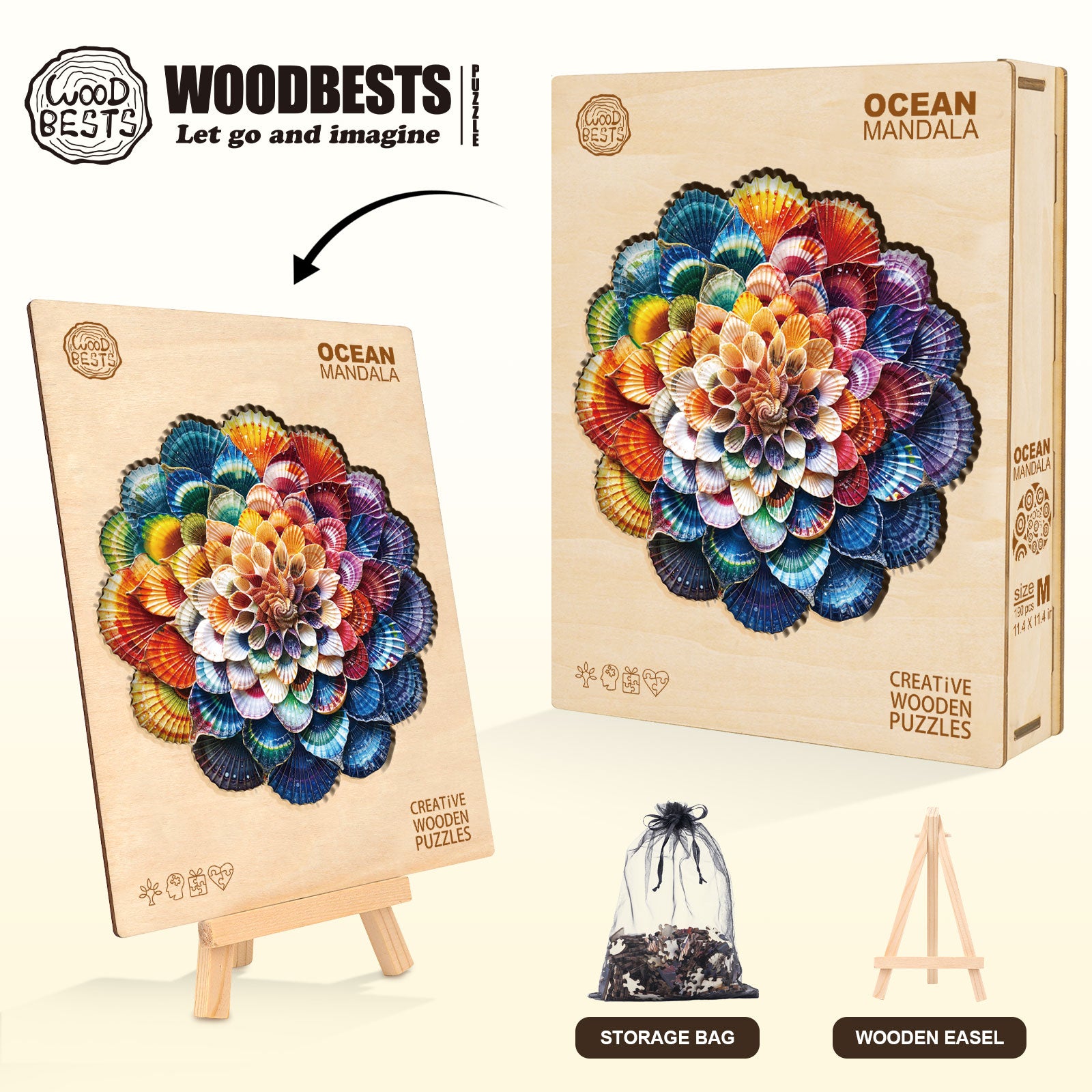 Ocean Mandala Wooden Jigsaw Puzzle