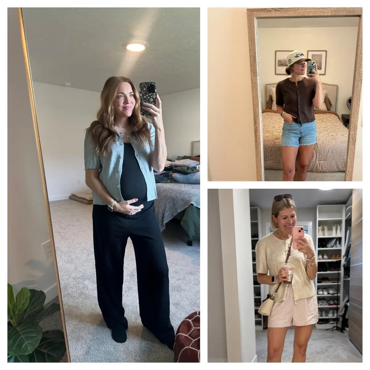 Women's Lightweight Short Sleeve Cardigan Soft Ribbed Knit Button Down Layering Top