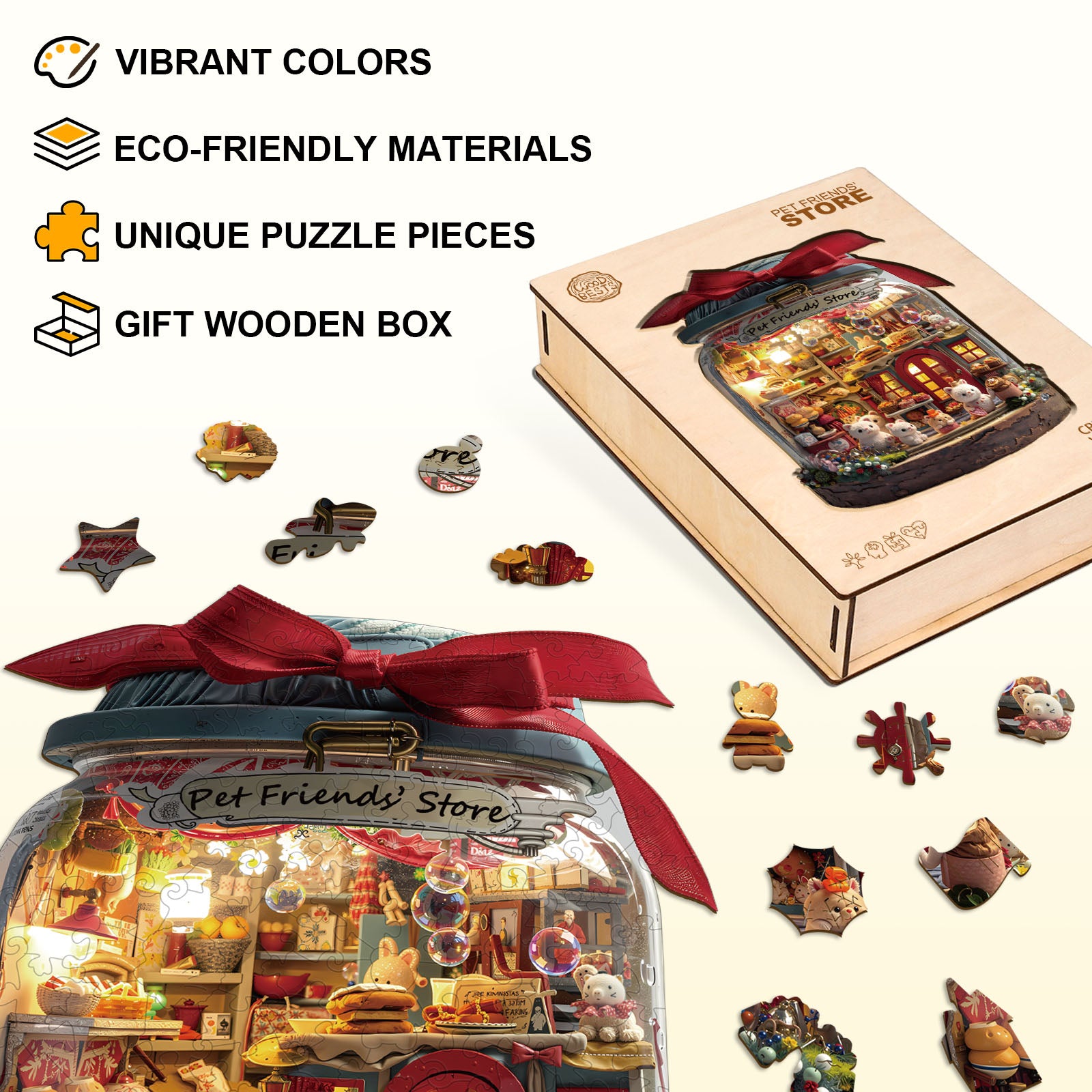 Pet Friends’ Store Wooden Jigsaw Puzzle