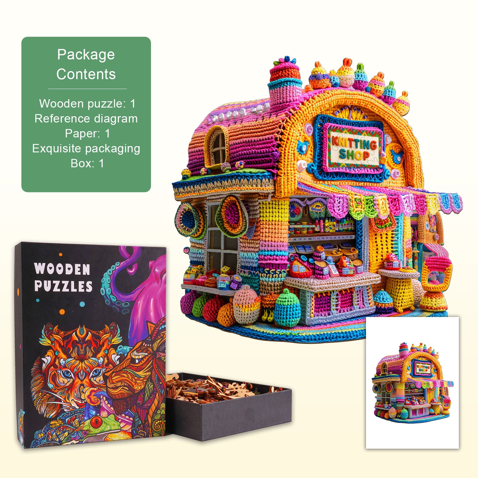 Knitting Shop Wooden Jigsaw Puzzle