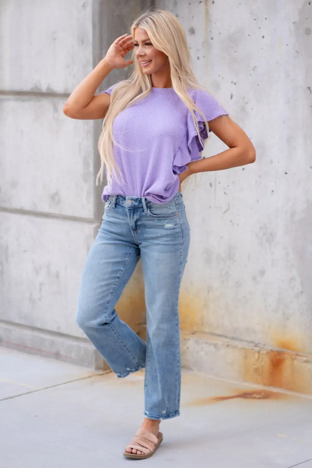 Downtown Vibe Mid Rise Distressed Straight Regular & Plus Sizes