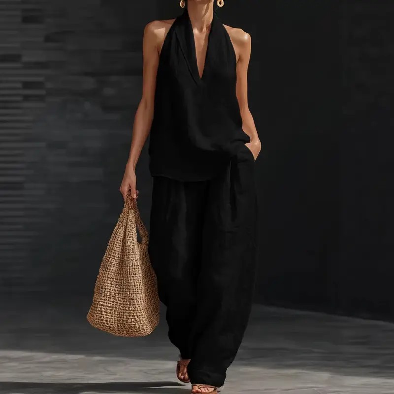 🔥🔥Easter Sale!!Boho Linen Two Piece Set - Perfect for Beach, Vacation & Brunch!