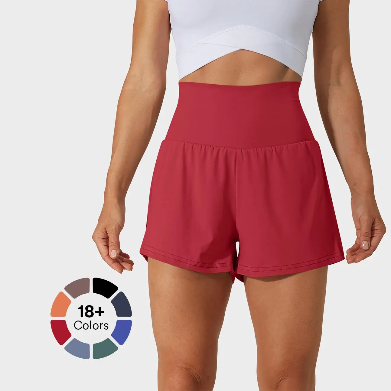 Super High Waisted Back Pocket & Side Hidden Pocket 2-in-1 Yoga Shorts 3