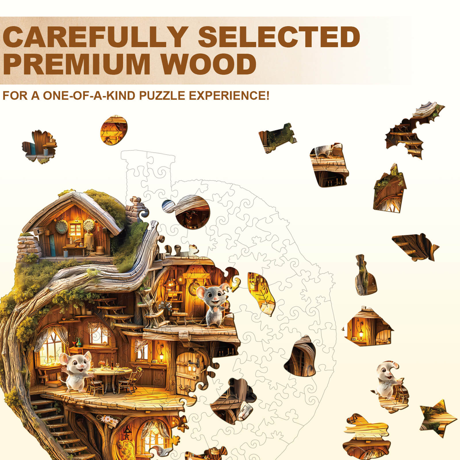 Heart Tree House Wooden Jigsaw Puzzle