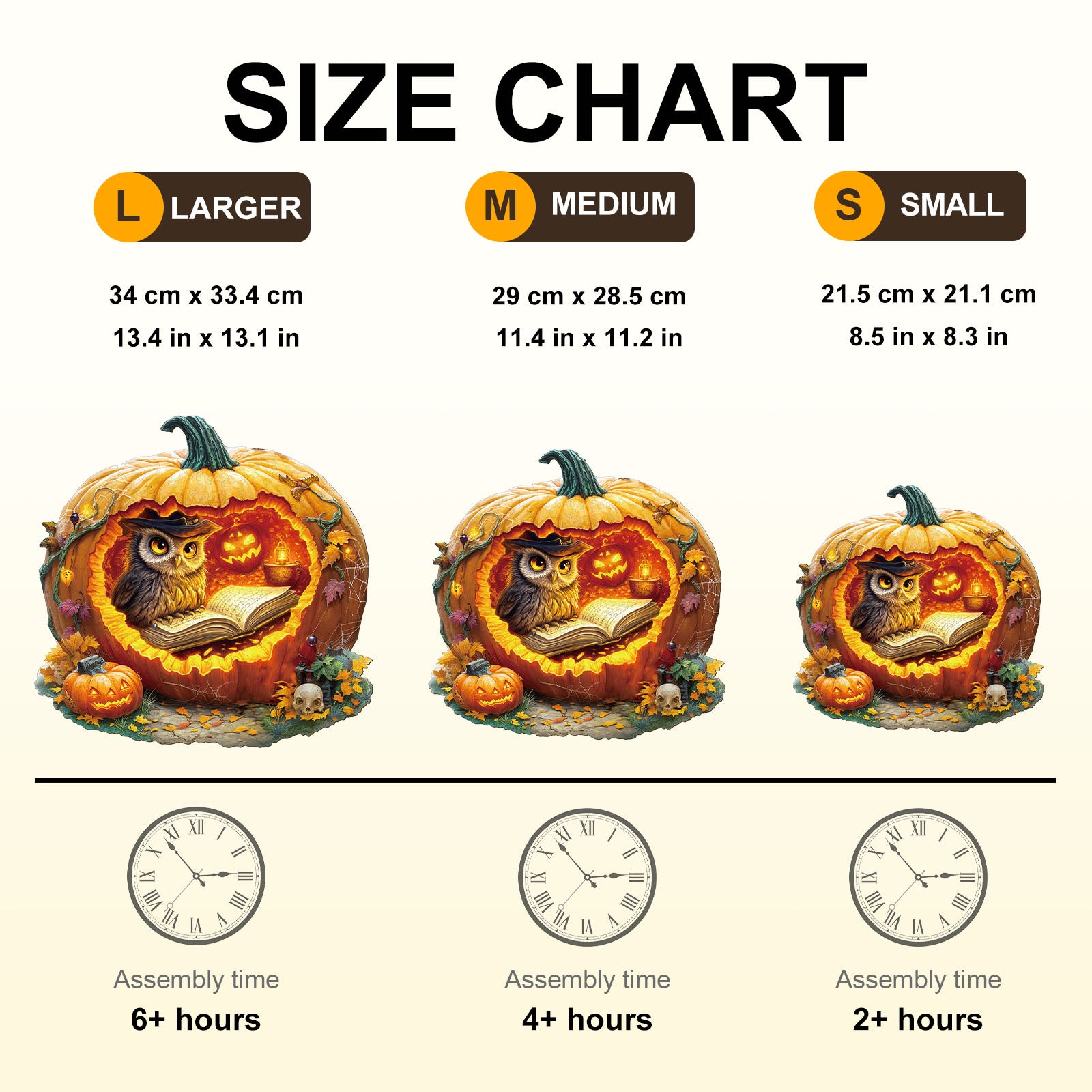 Halloween Pumpkin Owl Wooden Jigsaw Puzzle