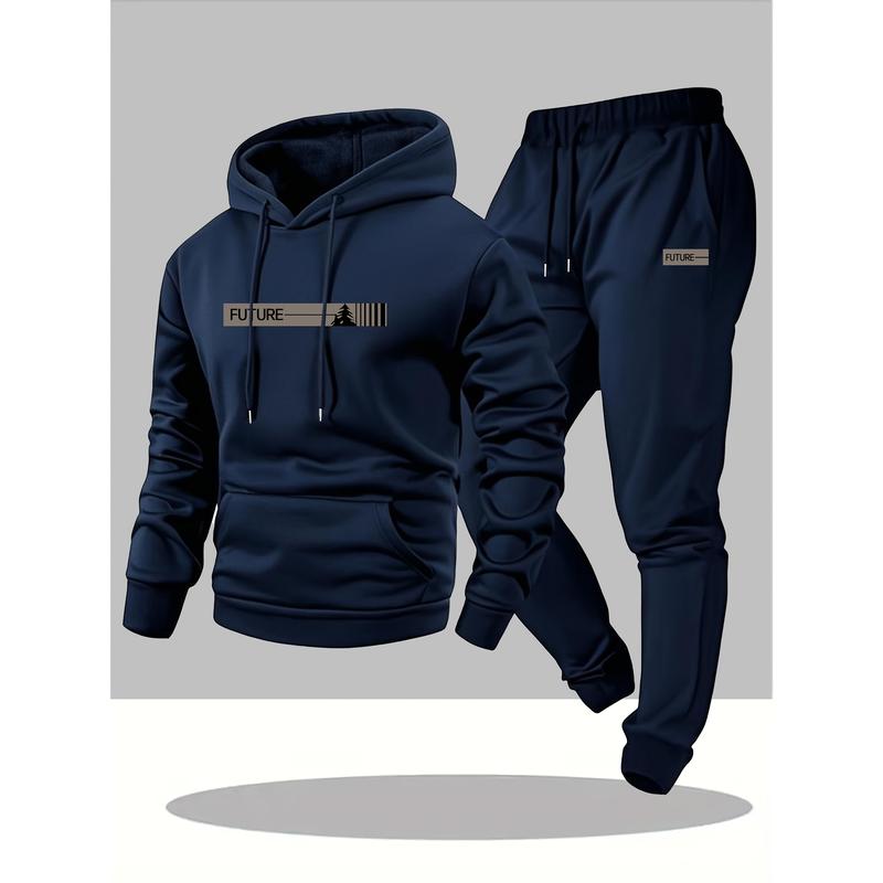 Men’s Autumn/Winter Hooded Sweatshirt and Jogger Pants Set