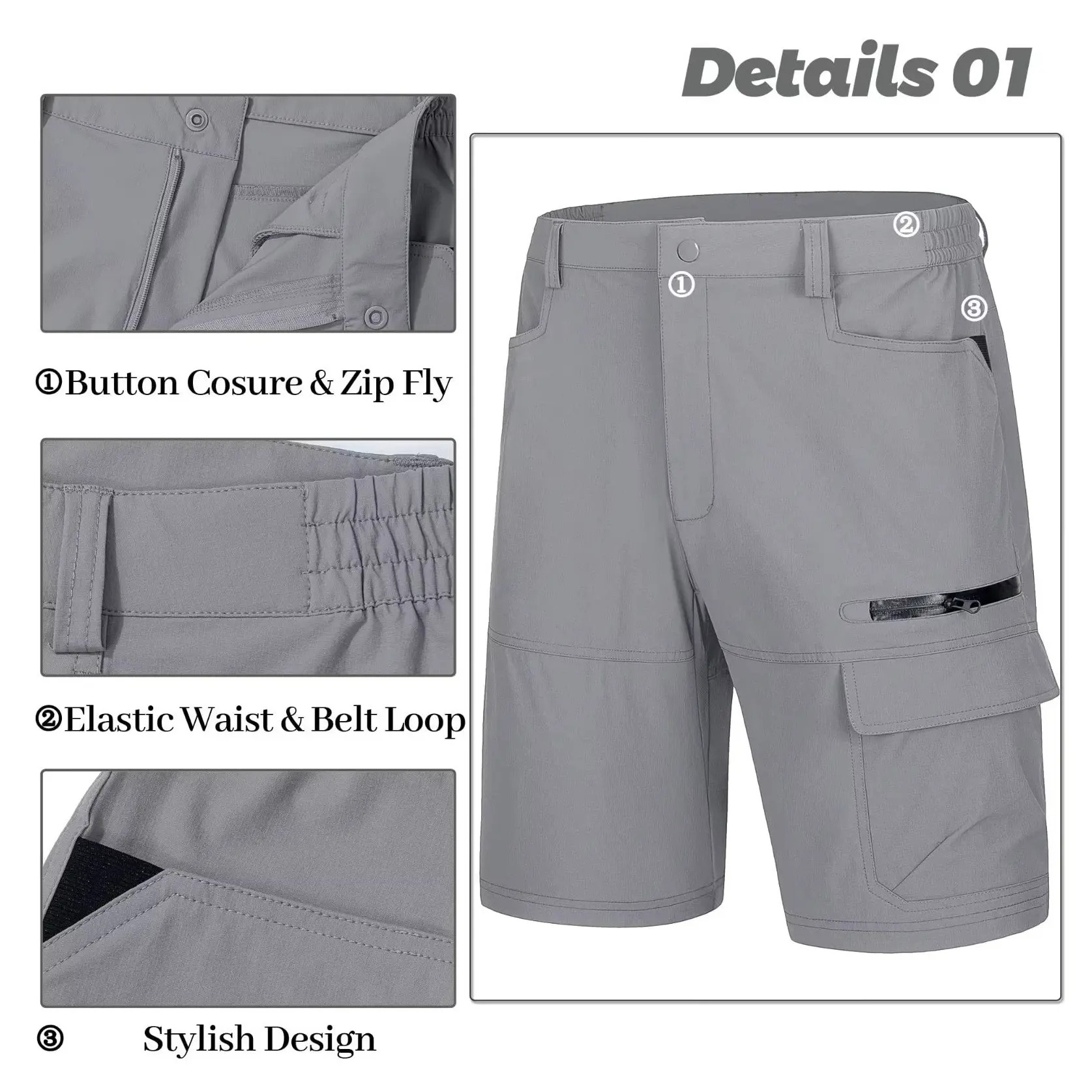 Men's Hiking Cargo Shorts 9