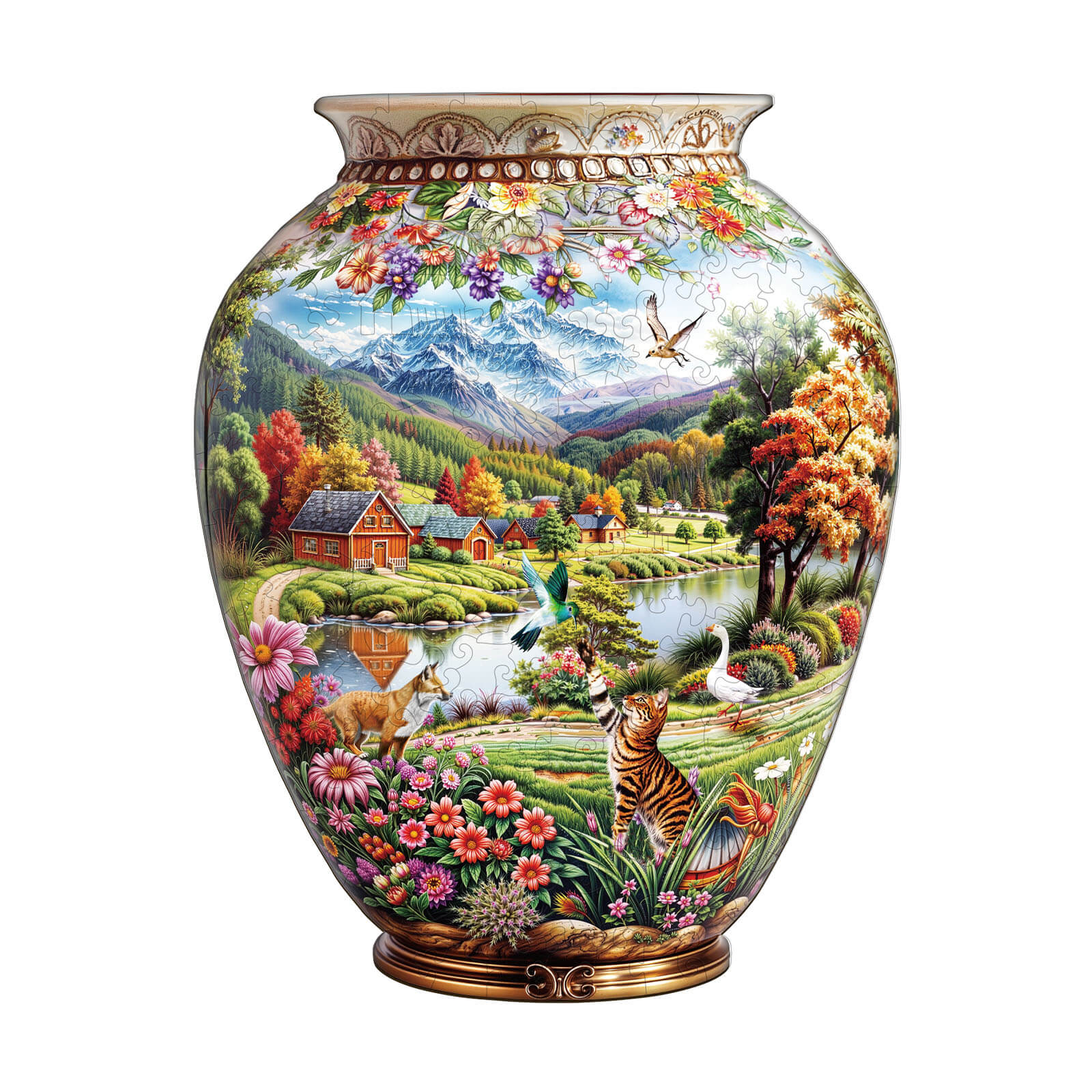 Pastoral vase Wooden Jigsaw Puzzle