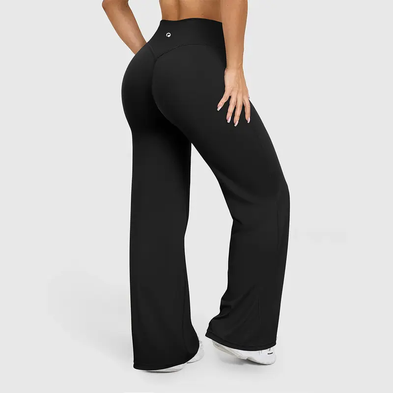 Women's Casual Pants - High-waisted Loose-Fitting Casual Pants - Comfortable and Elastic Loose Pants with Stretchy Material - Straight Leg Hem