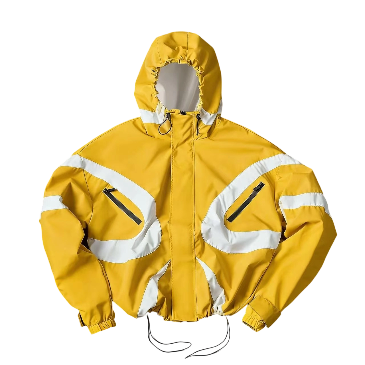 💨Futuristic Techwear Jacket | Grey & White Aesthetic Windbreaker SpringStatements