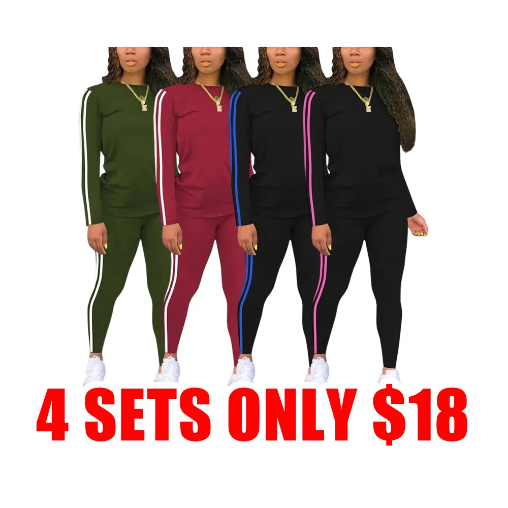 Women’s Striped Long Sleeve Top & Pants Set