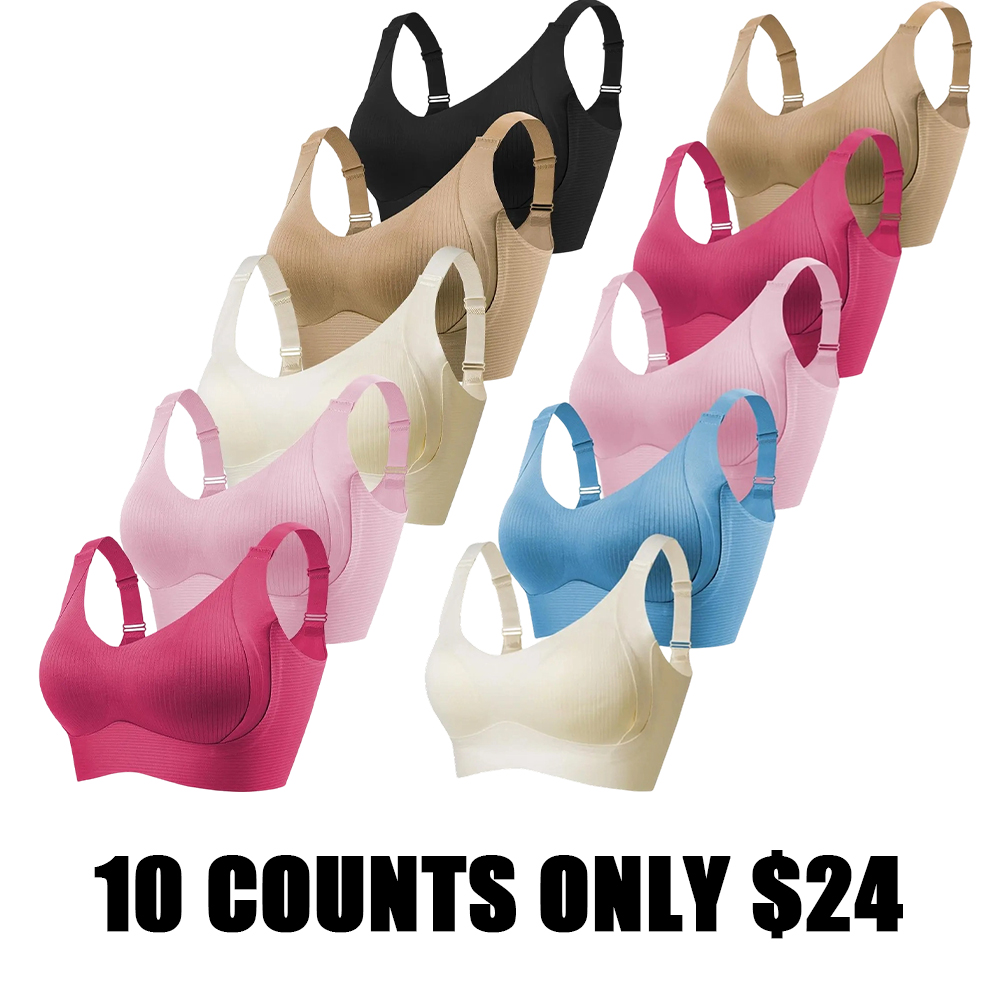 Women's Solid Wireless Bra, Comfortable Breathable Push Up Bra, Soft and Lightweight Lingerie for All Seasons