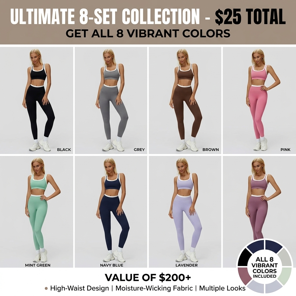 Women's Ribbed Two-Piece Workout Set