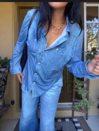 Denim Dreams Pajama Set – Cozy Fit, Soft Denim‐Look Loungewear for All Night Comfort