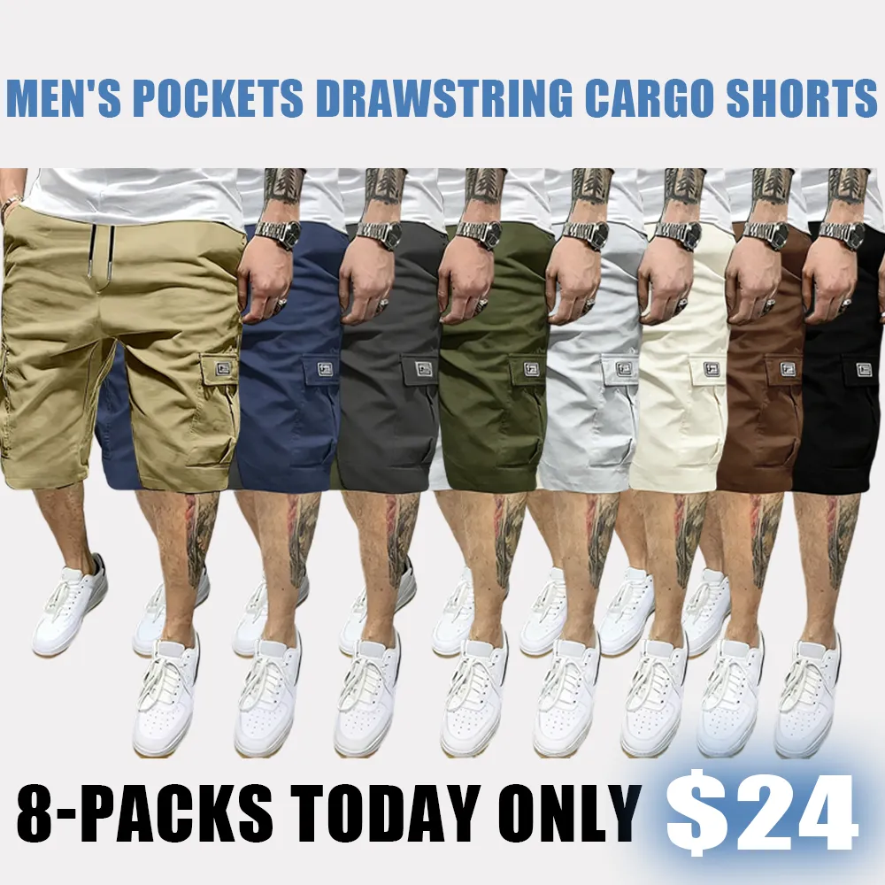 「🛒90%OFF only today」Men's Pockets Drawstring Cargo Shorts