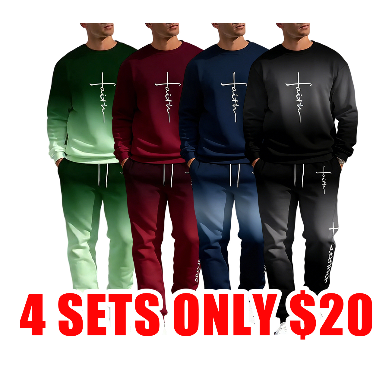 Men’s Casual Long Sleeve Sports Suit Set