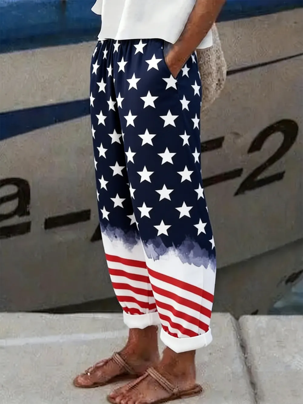 Women Striped Long Pants Vintage Spring/Fall Trousers