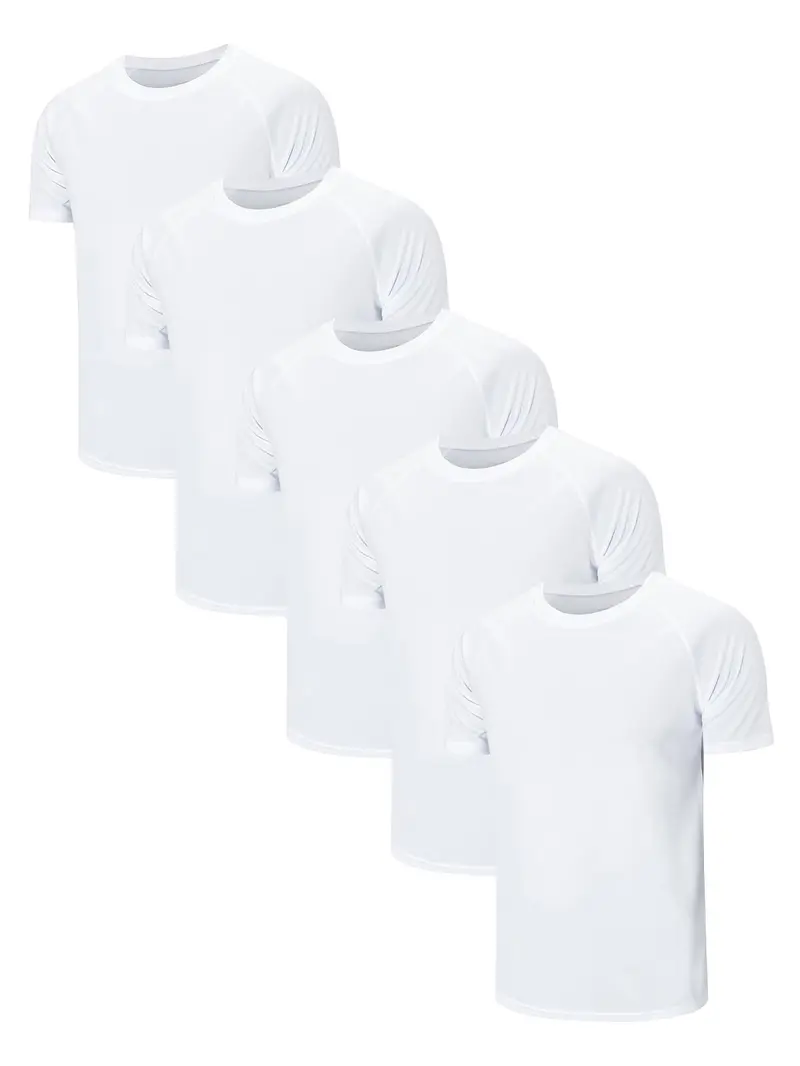 🔥Men’s Quick-Dry Athletic Tees – 5-Pack Only $24!