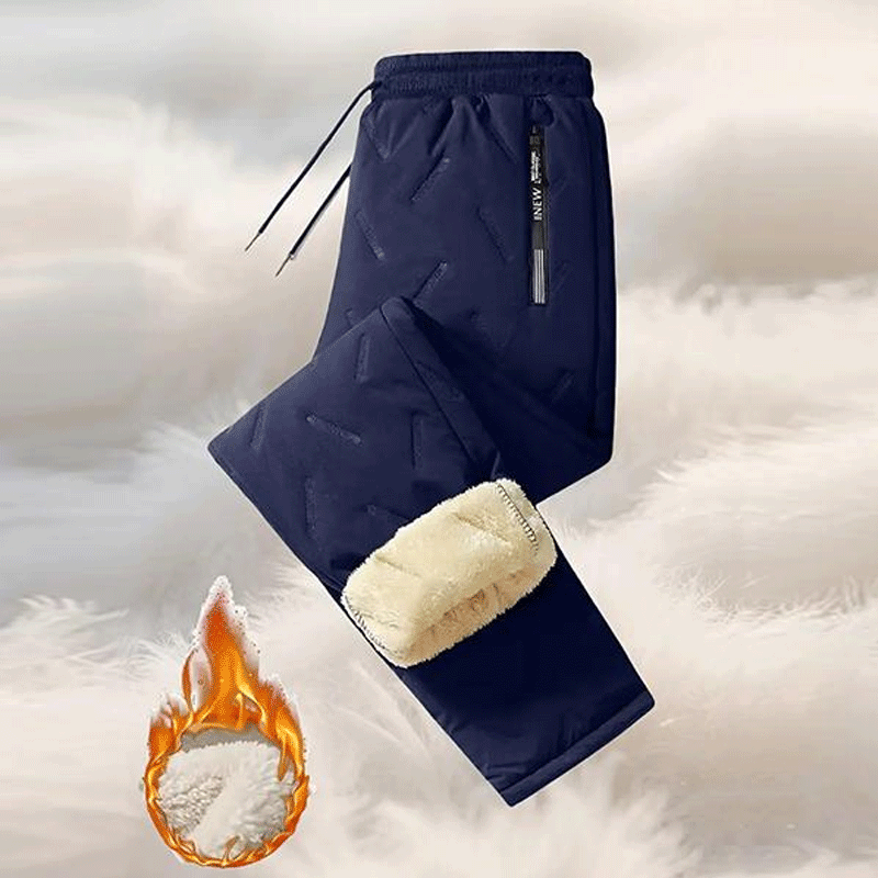 Men's Warm Thermal Winter Pants with Zippered Pockets