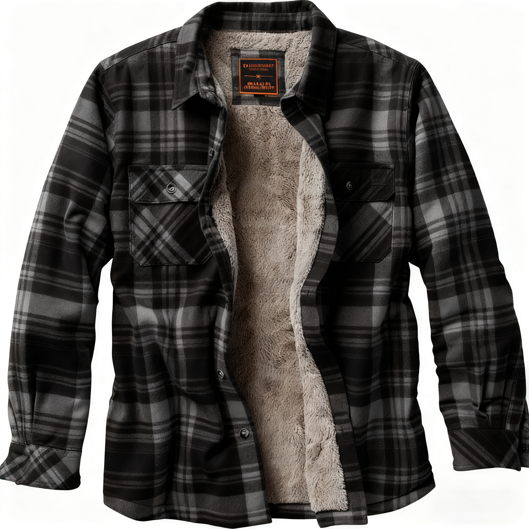 Men’s Sherpa-Lined Flannel Shirt Jacket
