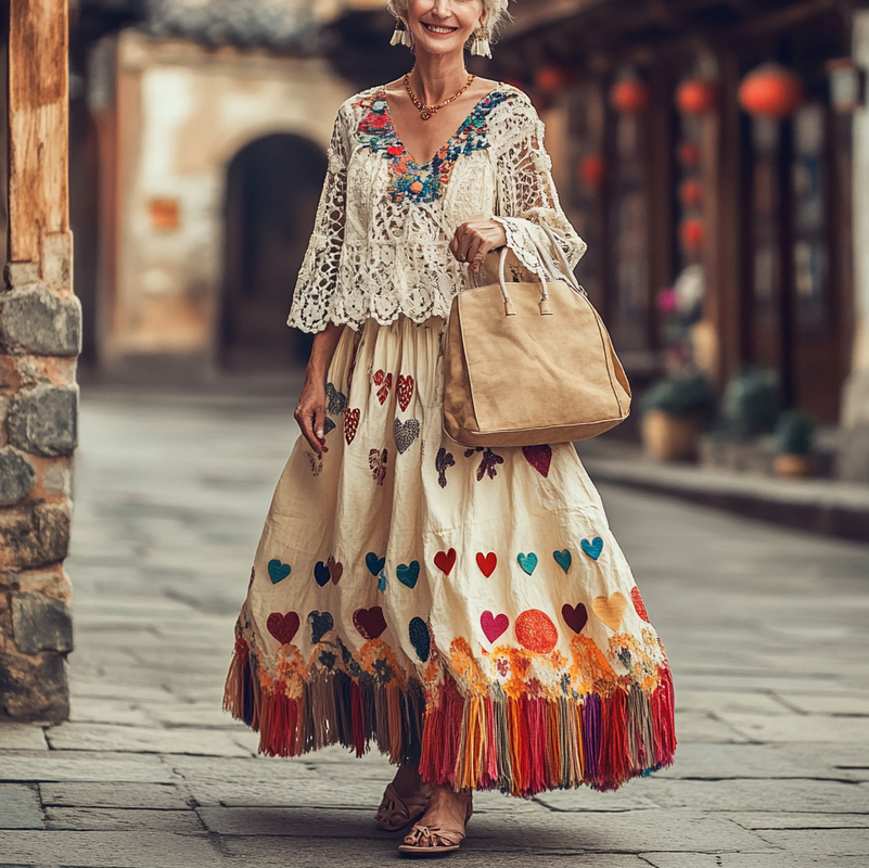 Vintage Loose Linen Patchwork Dress bac5