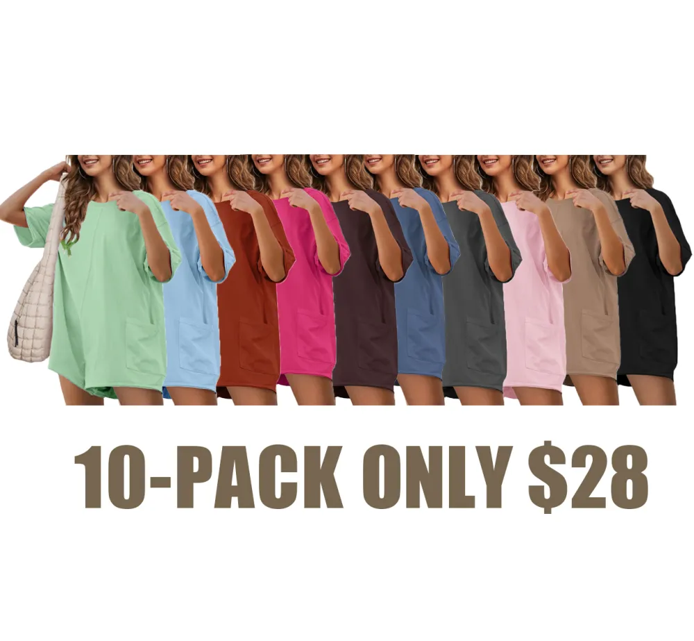 Women's Oversized Athletic Jumpsuit - Casual Workout Romper Tee