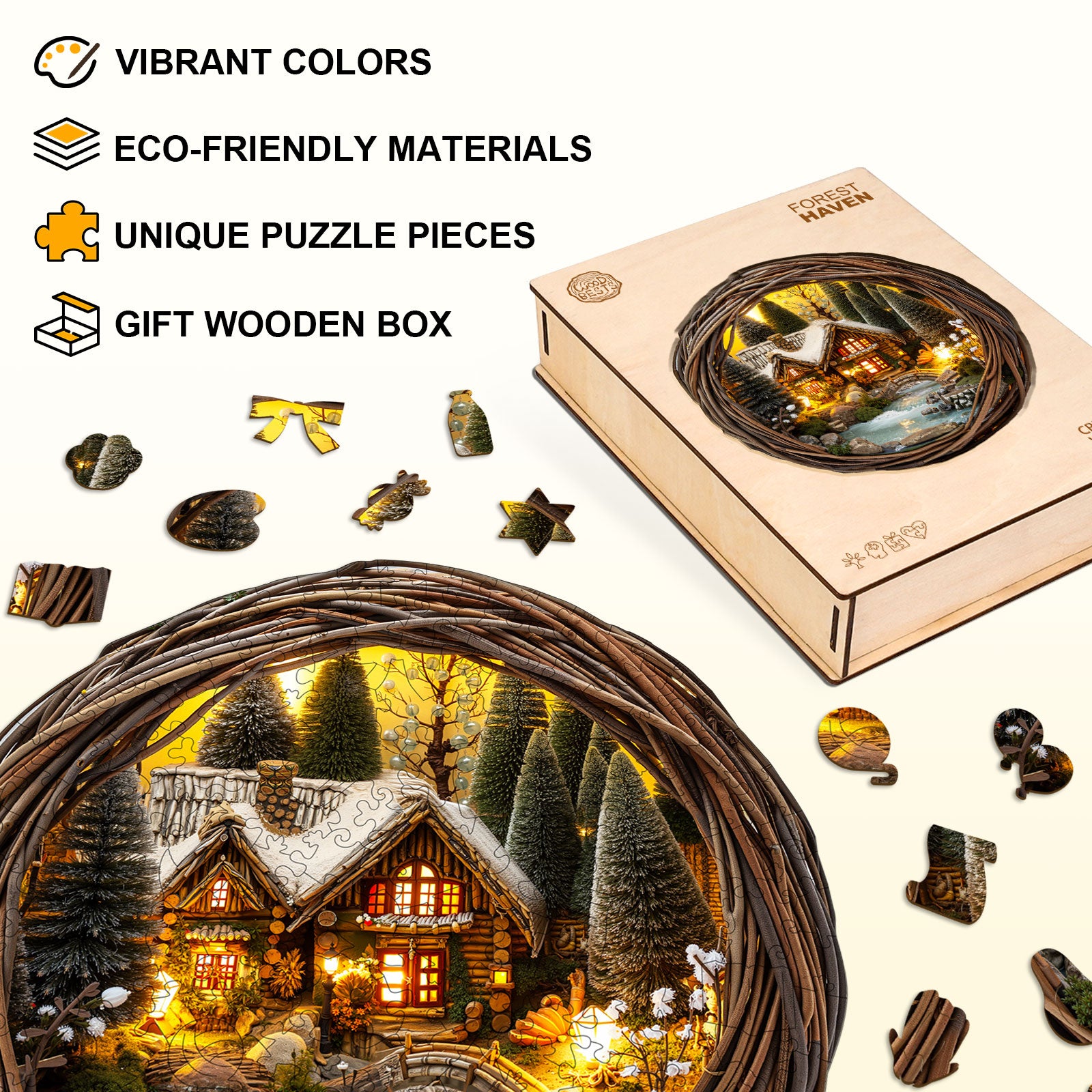 Forest Haven Wooden Jigsaw Puzzle