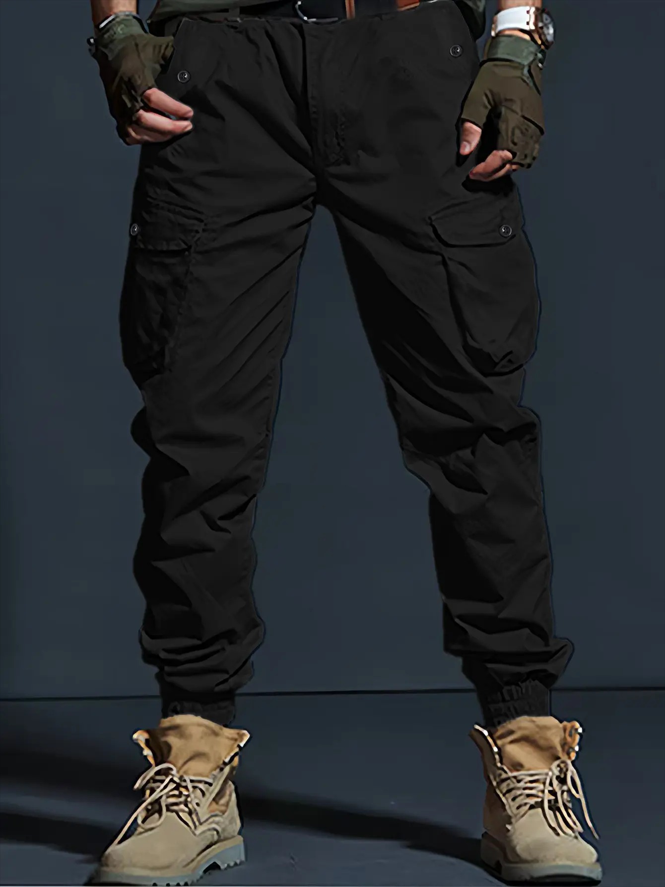 Men's Tactical Cargo Joggers - Multi-Pocket Rugged Pants for Outdoor & Urban Adventures