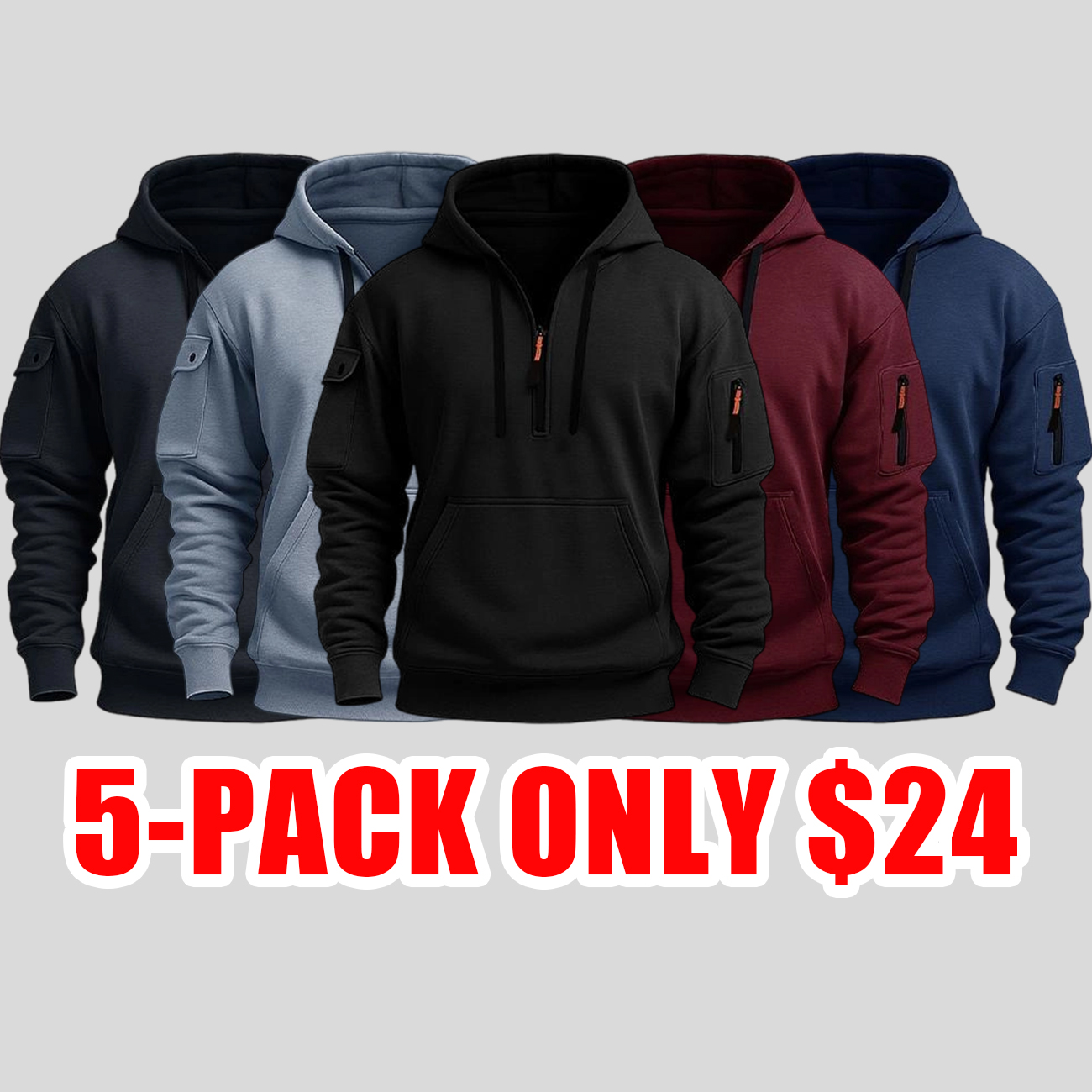 Men’s Half-Zip Fleece Lined Sweatshirt – Warm & Stylish