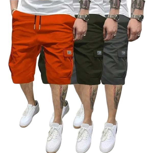 Men’s Summer Lightweight Cargo Shorts with Multiple Pockets, Back Faux Pocket Design, Loose Fit, Durable and Wrinkle-Resistant