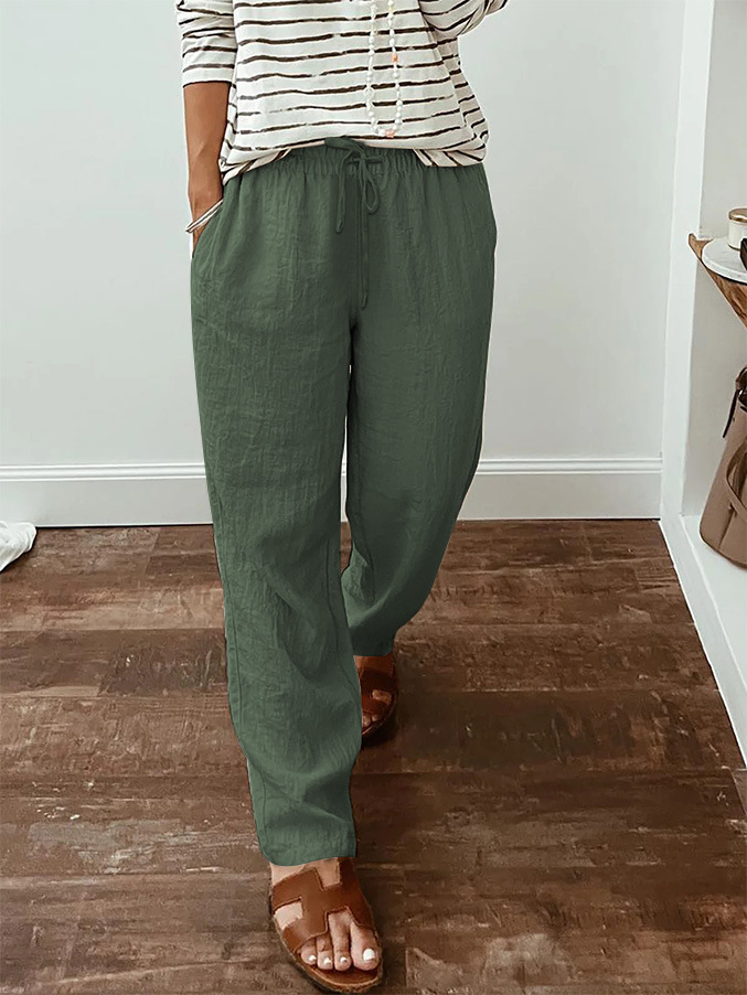 Women's Cotton And Linen Casual Pants