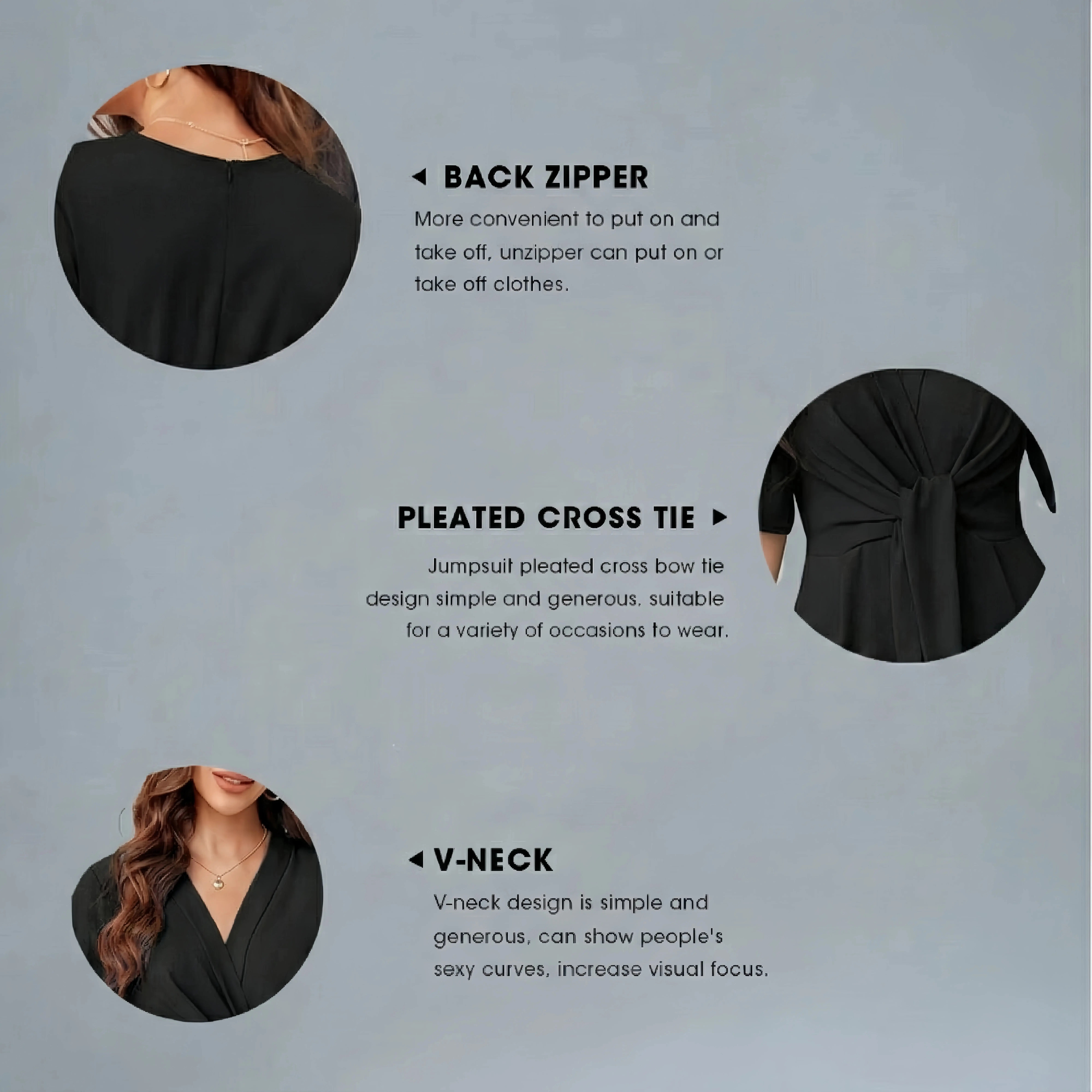 Women's Minimalist Wide-Leg Tie-Front Jumpsuit