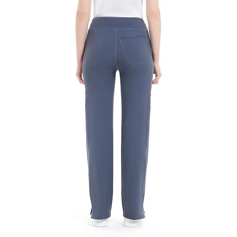 Women’s High-Waist Straight-Leg Athletic Pants with Pockets, Stretchy Workout Joggers