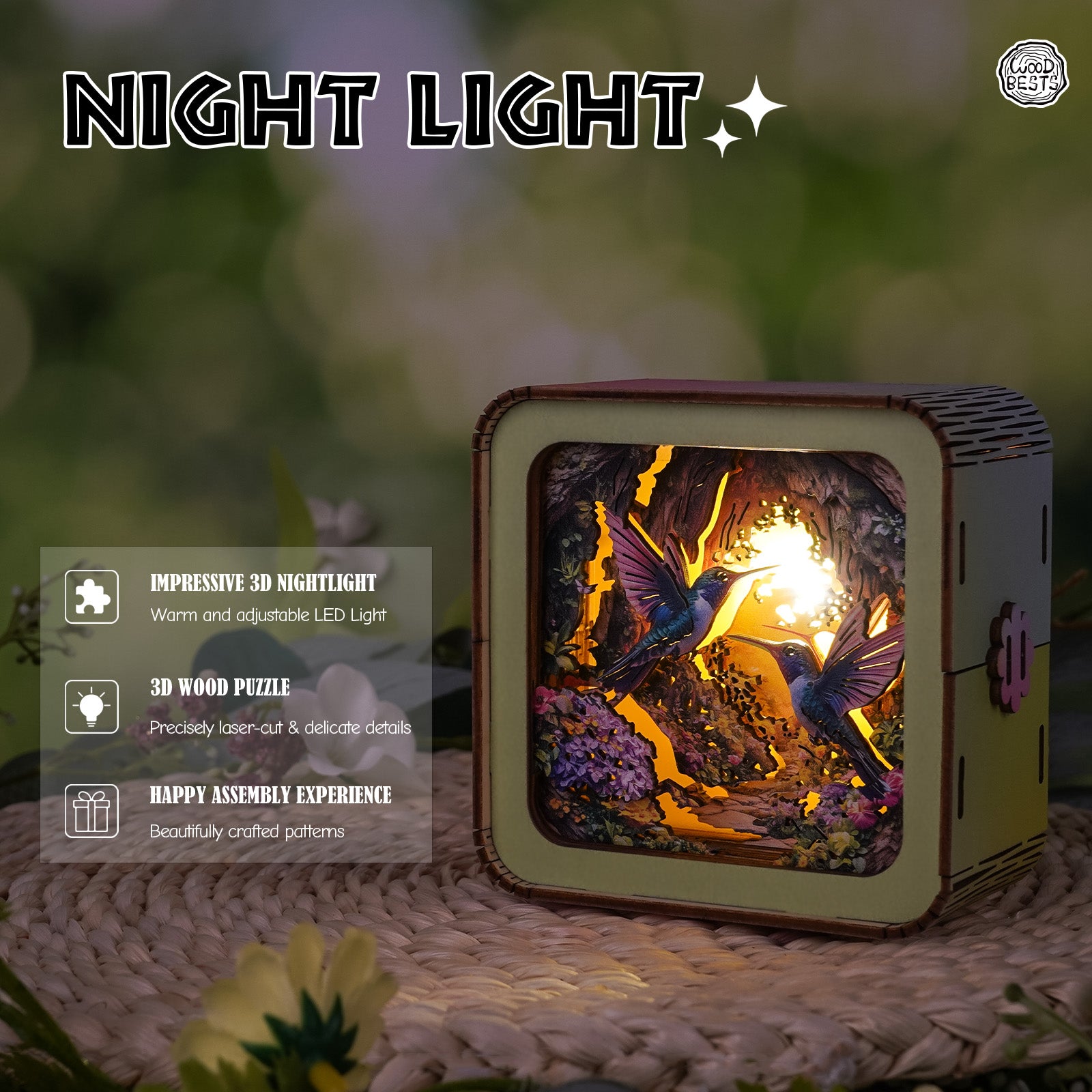 Flower Fairy Kit - 3D Wooden Puzzle Night Light