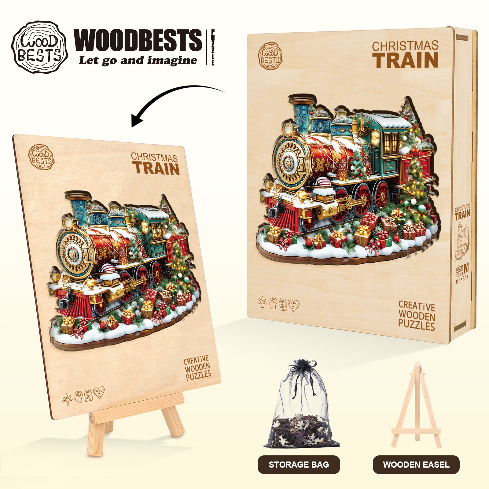Christmas Train Wooden Jigsaw Puzzle