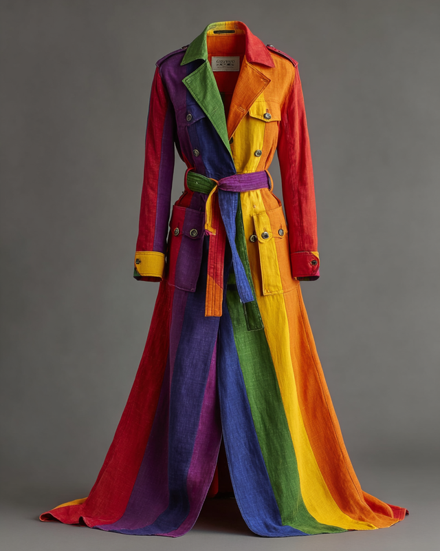 Women's vibrant spring/summer rainbow-colored dress5208