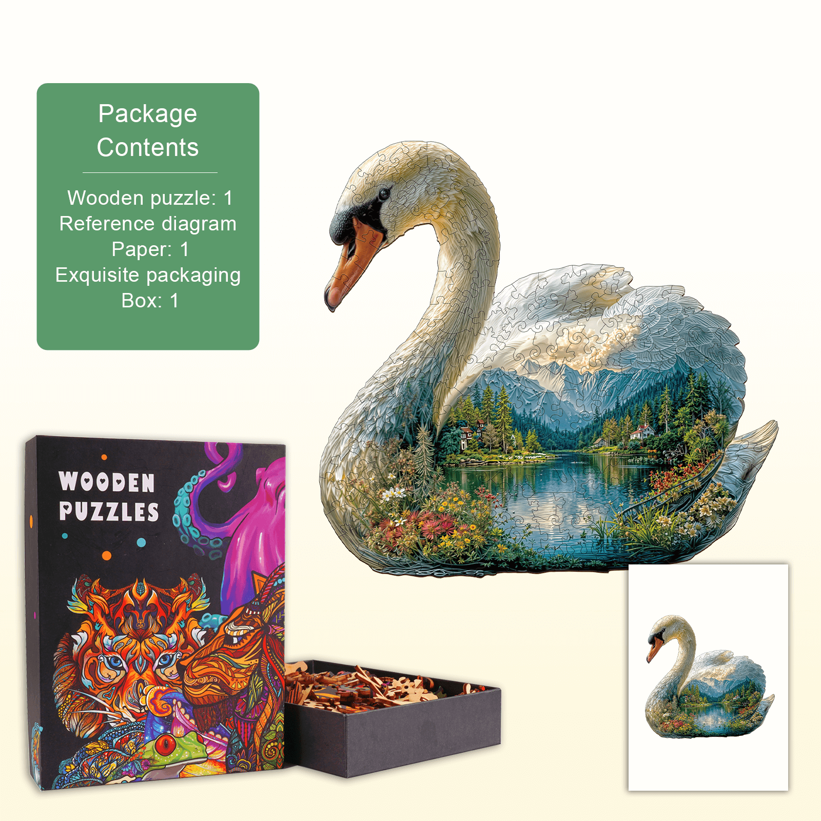 Swan Dream Wooden Jigsaw Puzzle