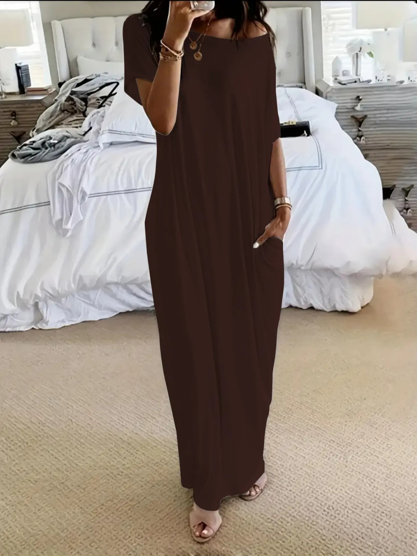 Women's Batwing Sleeve Lounge Dress