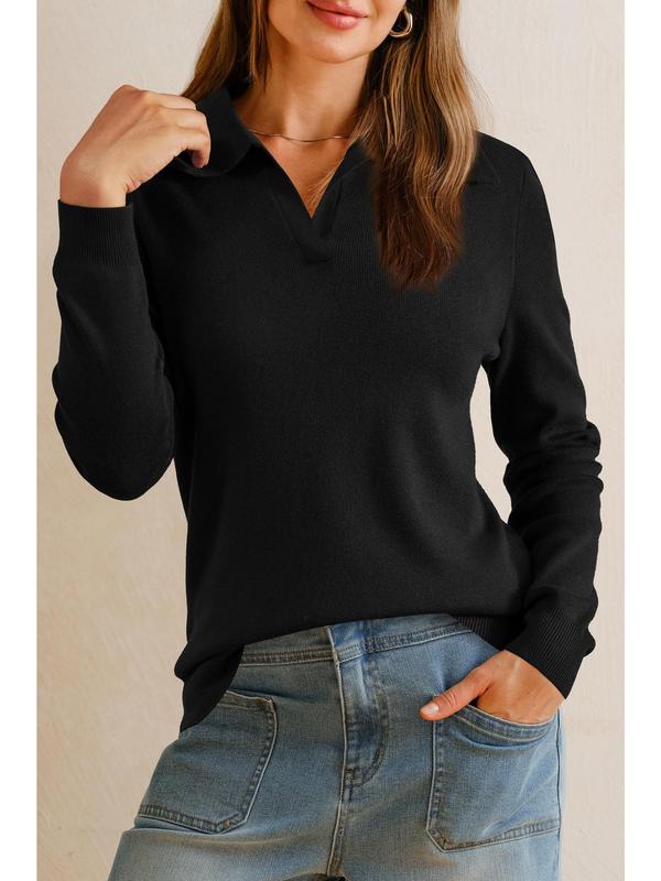 Women's Cozy Wool-Blend Collar Knit Top