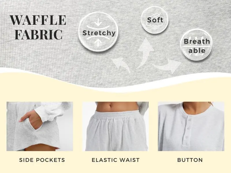 Women's Oversized Waffle Knit Lounge Set
