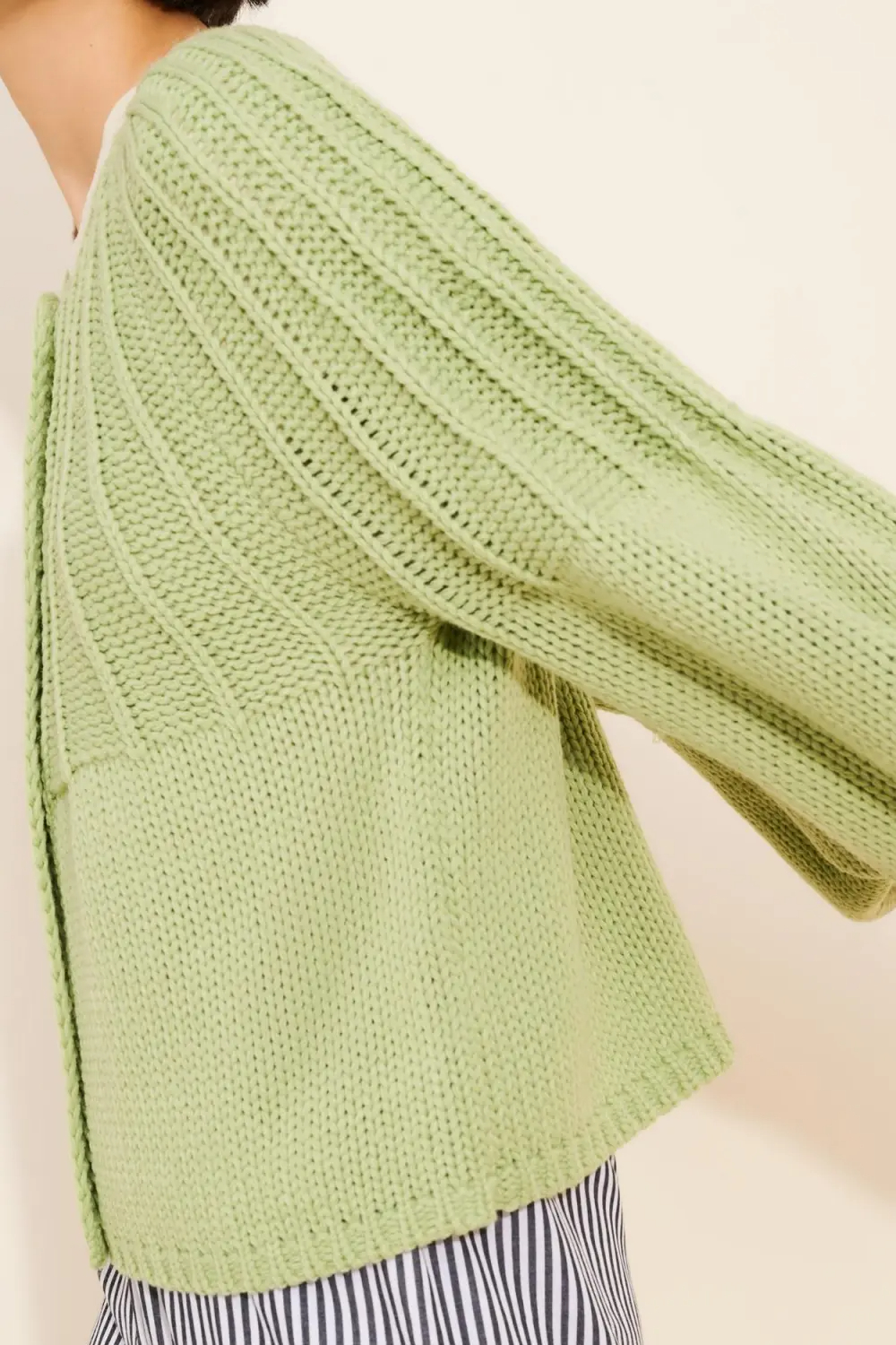 Balloon Sleeve Textured Cardigan