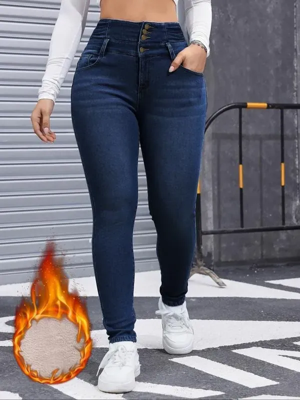 🔥Last Day 89% OFF🔥Women's High Elasticity Fleece Lined Thick Denim Jeans