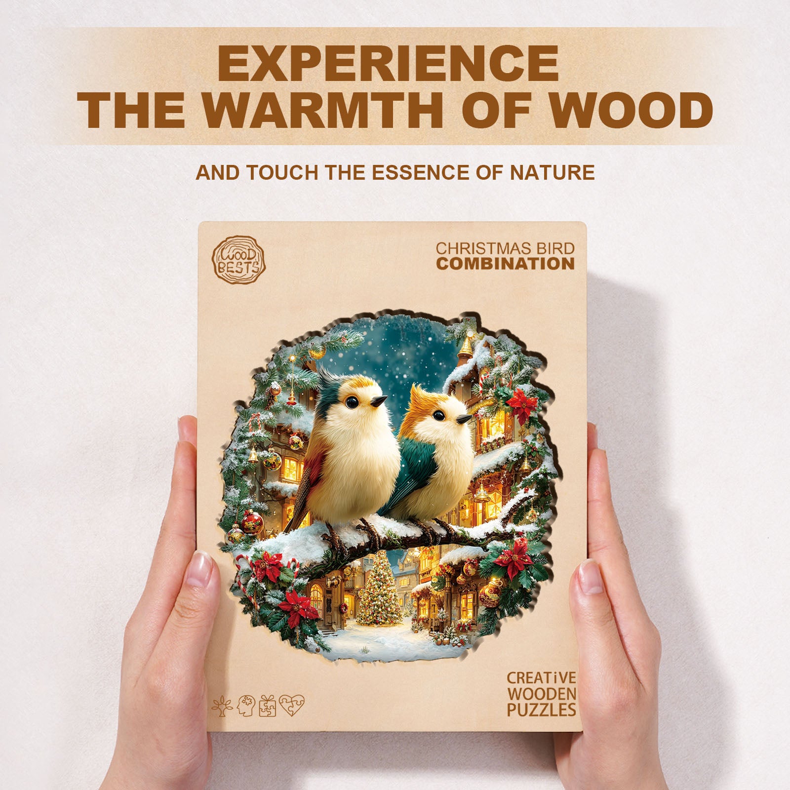 Christmas Bird Comnination Wooden Jigsaw Puzzle