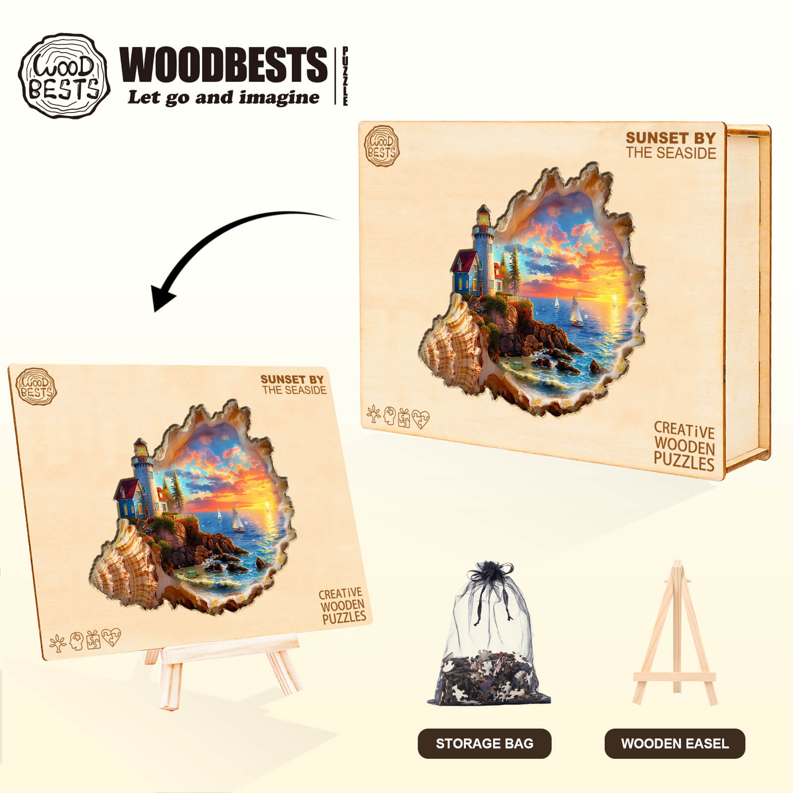 Sunset by the seaside Wooden Jigsaw Puzzle