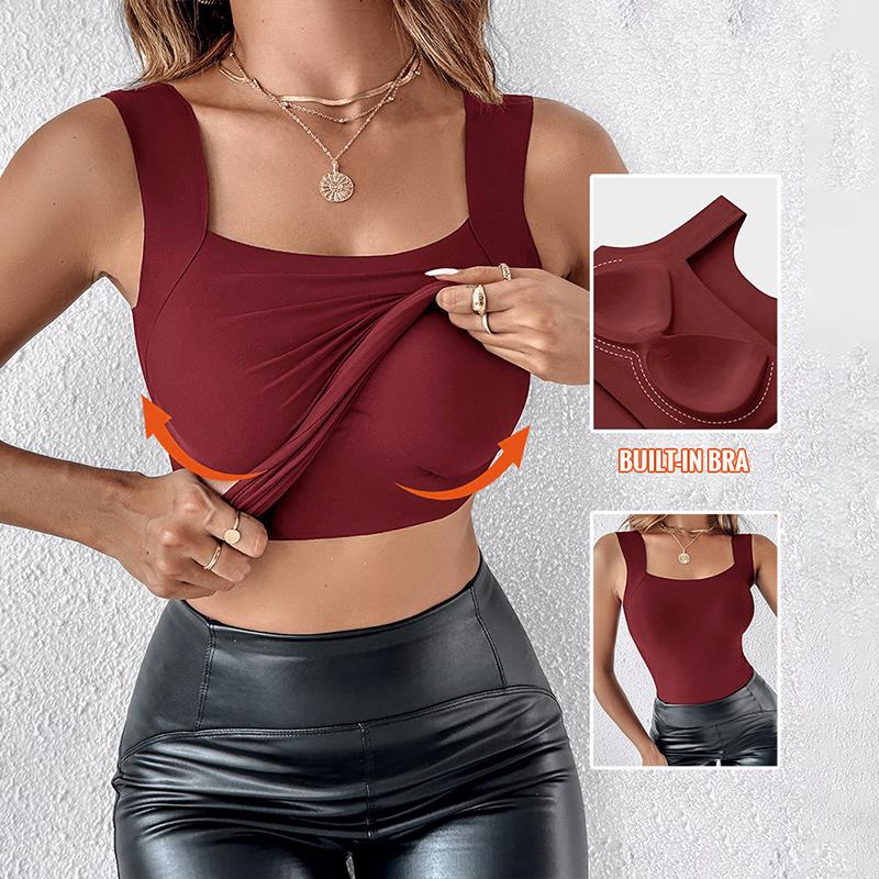 Women's Seamless Shaping Tank Top with Built-in Bra