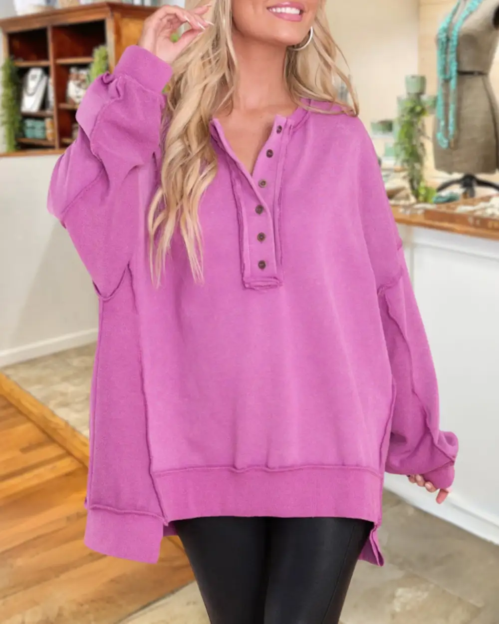 Reverse Terry Patchwork Sweatshirt