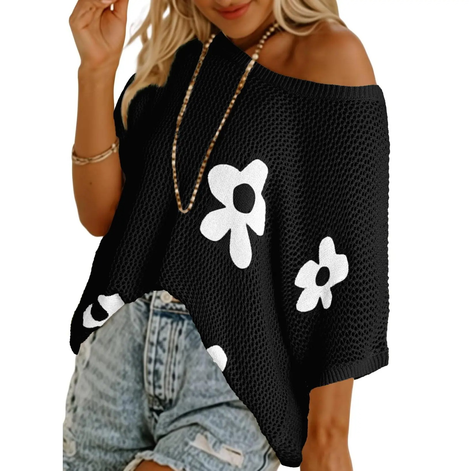 Women's Floral Crochet Summer Top